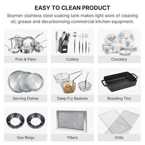 Skymen Cuve de trempage chauffée en acier inoxydable pour cuisine professionnelle, pour le nettoyage des ustensiles de cuisson et de cuisine - Product Image 6