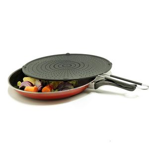 Penutup Panci Anti Cipratan Minyak Silikon Tahan Panas YF Kitchen dengan Gagang Kayu Desain Lipat - Product Image 6