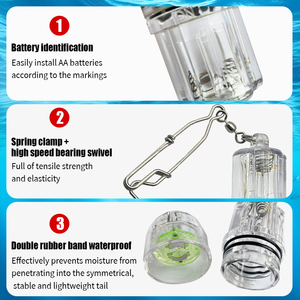 Lampe LED BST avec clip, lumière sous-marine pour attirer les poissons, appât pour calmars, lumière <span class=keywords><strong>de</strong></span> pêche super lumineuse - Product Image 2