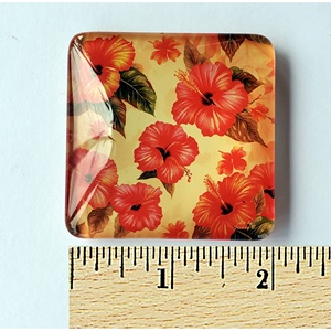 Personalizzabile TD ibisco stampa fiore acrilico vetro magnete quadrato banda stagnata magnetica per la pubblicità matrimoni turismo souvenir