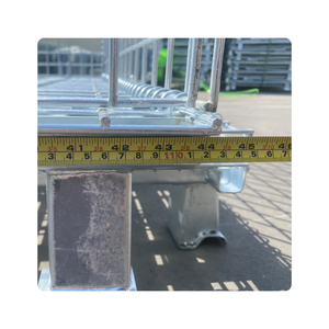 Contenedores de malla de alambre galvanizado, jaulas de almacenamiento metálicas plegables para almacenes, estanterías para palets, carros. - Product Image 2