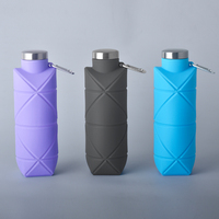 Bouteille d'Eau Pliable OUYADA en Silicone sans BPA, Réutilisable pour Sports de Plein Air, Voyage, Gym, Camping, Randonnée