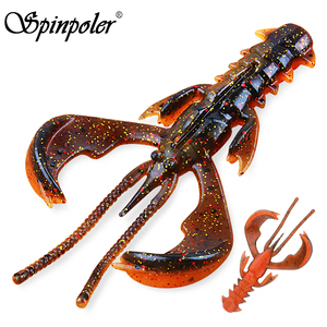 Leurre de pêche Spinpoler Craw Crazy Lure 6,5 cm en plastique souple légèrement salé TPE UV actif, crevette parfumée pour eau salée et eau douce - Product Image 1