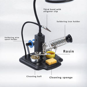 4 X Led Licht Handsfree Lamp Plus Vergrootglas Led Vergrootlamp Met Derde Hand En Alligator Clips - Product Image 5