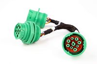 Kustom hijau tipe 2 SCH deut9pin jeto kabel ekstensi adaptor 2 laki-laki perempuan PVC tembaga 12V 200mm otomotif ELD 9 Pin J1900 Y