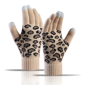 Winter Warm <strong>Gloves</strong> Women <strong>Leopard</strong> <strong>Print</strong> Knitting Touch Screen <strong>Gloves</strong> Men <strong>Gloves</strong> Mobile Phone Christmas Gift - Product Image 5