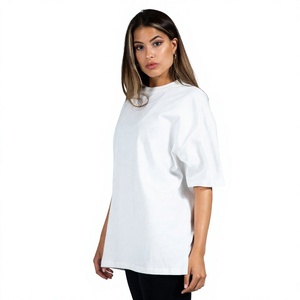 Camisetas de Moda de Alta Calidad, 100% Algodón, Corte Holgado Informal, MOQ Bajo, Camisetas Blancas, Personalizadas OEM ODM - Product Image 1