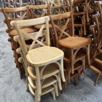 Chaise d'enfants de fête arrière de croix en bois d'hôtel durable de restauration de Style de ferme classique pour des événements de banquet
