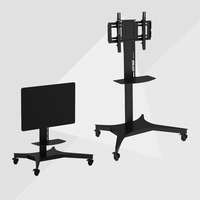 Soporte de TV Motorizado con Altura Ajustable, Carro de TV Eléctrico con Control Remoto y APP, Estructura de Acero Laminado en Frío, Carro de TV Móvil