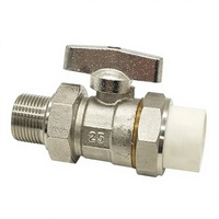 Vanne à boisseau sphérique PPR XingFu à commande manuelle, filetage mâle, en cuivre électrolytique, pour eau, tailles de raccordement 1/2 et 3/4 pouces, OEM DN15-25
