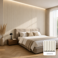 Fabricant de panneaux muraux rainurés larges WPC à 5 lattes, 200x9mm, texture bois profonde, OEM ODM personnalisé, imperméable, pour bureau, salle de sport, hôtel, villa, école