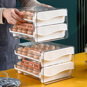 Organisateur de plateaux à œufs portable multi-couches grande capacité, ouverture/fermeture pratique, support à œufs, rangement alimentaire de cuisine en <span class=keywords><strong>plastique</strong></span> - Product Image 1