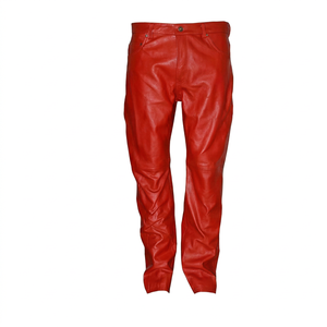 Leggings en cuir véritable taille haute pour femmes luxueuses pantalons décontractés avec toile élégante Sexy pantalon en cuir taille haute élégant - Product Image 1