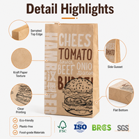 Sac en papier kraft brun écologique et recyclable, imprimé sur mesure, pour l'épicerie, les aliments à emporter, les supermarchés, l'emballage des légumes