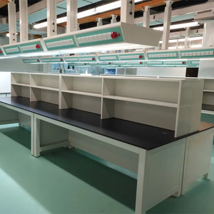 Trường học phòng thí nghiệm đồ nội thất Modular thép gỗ sinh viên đại học vật lý chemstry phòng thí nghiệm bảng làm việc băng ghế dự bị với lưu trữ tủ - Product Image 1