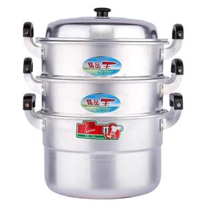 Multi Layer Aluminum <b>Steamer</b> 40cm Thickened Pot With Lid For Steaming Buns Household Gas Stove Use - Product Image 2