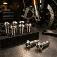 Sekrup Kepala Tombol Hex Socket Ulir Penuh Berbagai Panjang Kit Pengikat untuk Pembuatan Sepeda Motor Kustom