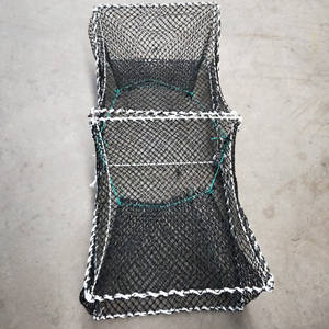 Filet de pêche en métal cage à crevettes en nylon pliable piège à <span class=keywords><strong>poisson</strong></span> crabe filet coulé - Product Image 2