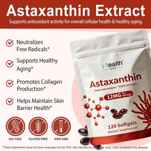 Capsules de Gélules Molles d'Astaxanthine 12mg à Marque Blanche OEM, Antioxydant Naturel pour la Santé des Yeux, de la Peau et des Articulations, Fabricant Certifié GMP - Product Image 3
