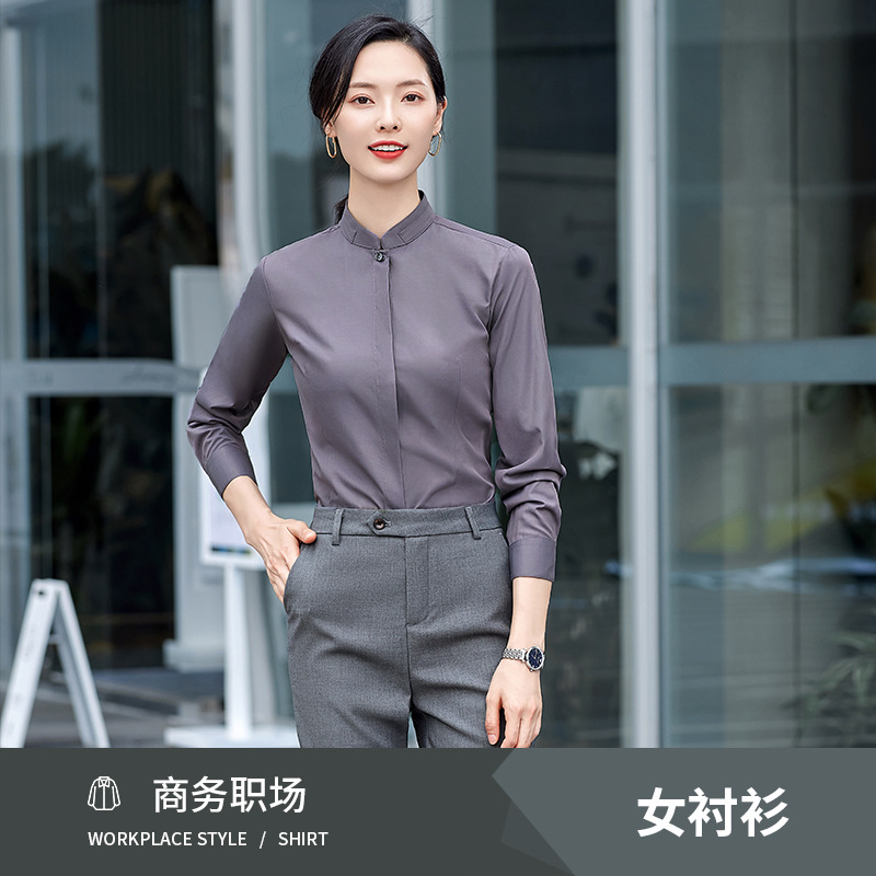 9178 camisa de mujer gris oscuro