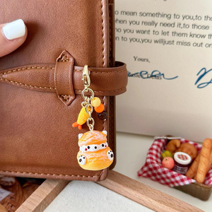 2025 Hecion vendita calda simpatica pasta sfoglia portachiavi piccolo orso cartone animato bambola di scuola borsa borsa pendente regalo per le ragazze - Product Image 2