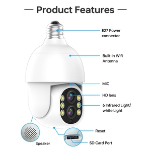 Nuova telecamera <span class=keywords><strong>Wireless</strong></span> di sicurezza Wifi IR visione notturna di rilevamento del movimento lampadina Monitor telecamera CCTV per uso domestico - Product Image 5