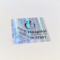Etiqueta de seguridad a prueba de manipulaciones plateada holográfica personalizada, pegatina vacía de garantía para Perfume, papel transparente, sello de seguridad abierto