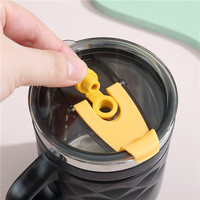 400ML 스테인레스 스틸 보온병 텀블러 사무실 휴대용 절연 머그 커플 밀짚 컵 진공 우유 컵 더블 마시는 컵