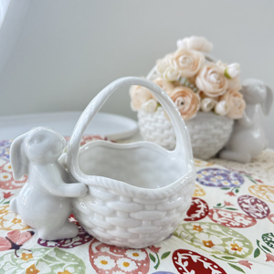 Nordique Pâques Art Déco Pâques Glaçure Oeuf et <span class=keywords><strong>Lapin</strong></span> Pot En Céramique <span class=keywords><strong>Lapin</strong></span> avec Panier pour Stockage Décor À La Maison Cuisine Pot De Stockage - Product Image 3