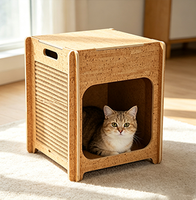 Table de chevet multifonctionnelle pour chat sans clou, 2 en 1 : maisonnette pour chat d'intérieur et table d'appoint