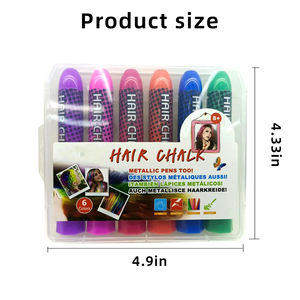 6 bolígrafos de tiza para el cabello temporales y lavables, juguete de regalo para niñas y mujeres de 5 a 13 años, para cosplay, cumpleaños, fiesta de Navidad - Product Image 6