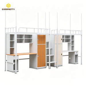 Meubles de dortoir scolaire, lit superposé moderne en métal démontable, couleur personnalisée, avec armoire <span class=keywords><strong>et</strong></span> table - Product Image 5