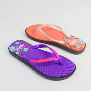 Chinelos de praia de verão com logotipo impresso personalizado moda feminina sandálias de verão sapatos havaianos