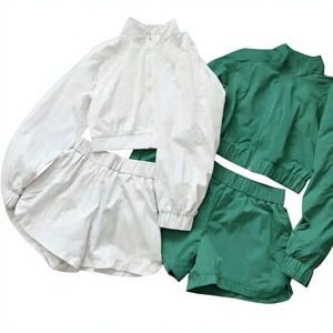 Unisex Casual Tracksuit Set Solid Color Full Sleeve Drawstring Plus Size 2 1 Lightweight Polyester Shorts Jacket Winter Wear - Product Image 1