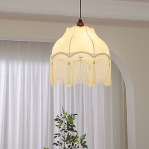 Lustre suspendu dimmable en tissu tressé à pampilles, style vintage décoratif, moderne, nordique, de luxe, pour îlot de cuisine et salle à manger, avec éclairage LED - Product Image 2