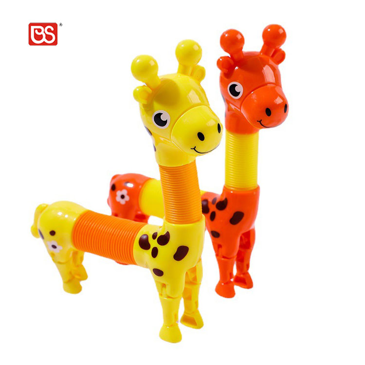 BS необычная креативная игрушка-трубка для снятия стресса с весенней собакой, растягивающийся жираф, подарок для детской вечеринки