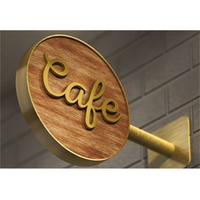 Enseigne circulaire extérieure en aluminium, double face, étanche, éclairée par LED, personnalisable, pour publicité, logo d'entreprise, enseigne de magasin