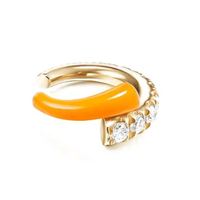 Gemnel Color personalizado 925 Plata Chapado en oro Esmalte Pendiente de un solo puño