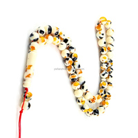 Tasbih en résine ambrée à pois floraux, 45 perles, perles de prière musulmanes, misbaha turque islamique, chapelet, cadeau religieux pour le Ramadan et l'Aïd, personnalisé