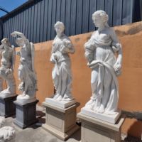 Escultura de Figura Humana Monumental de Mármol, Estilo Europeo-Americano, Personalizada, Grande, Acabado Moderno, de Gran Tamaño