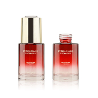 Bouteille d'essence de lotion de soin de peau en verre personnalisé, 1oz 30ml bouteille de sérum en verre avec pipette de pompe