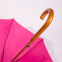 Parapluies droits en bois modernes à logo personnalisé, coupe-vent, avec tissu en polyester, ouverture automatique et semi-automatique – Ventes flash