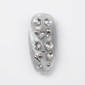 Uñas Postizas de Acrílico con Efecto Ojo de Gato y Mariposa, Transparentes, con Pedrería 3D, Cobertura Total, para Dedos - Product Image 6