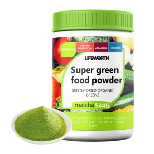 Lifeworth Private Label Organic Greens Superfood Blend Powder With Spirulina Chlorella Wheat Grass