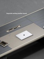 Meuble de bureau rectangulaire en chêne avec bordure en alliage d'aluminium, style italien, luxe léger, moderne, grande capacité, pour usage commercial