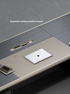 <span class=keywords><strong>Bureau</strong></span> <span class=keywords><strong>de</strong></span> direction rectangulaire en chêne avec bordure en alliage d'aluminium, style italien, luxe léger, moderne, grand format, chaise <span class=keywords><strong>de</strong></span> président <span class=keywords><strong>de</strong></span> haute qualité - Product Image 3