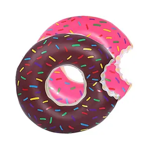 Factory Customize PVC Inflatable Swim Ring Donut Swimming Pool Tube Pool Floats For Adults Water Tube Toys