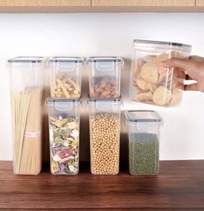 Vente en gros de 14 pièces, ensemble de récipients de stockage rectangulaires hermétiques pliables en plastique PP, techniques d'injection, emballages alimentaires pour céréales - Product Image 3