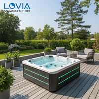 Bain à remous chauffé LOVIA Garden Design, bain à remous extérieur Balboa Yacuzzi, spa pour 5 personnes, baignoires et spas