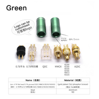 Hijau 0.78 Pin steker Earphone Pin Headset Plug untuk Ie200 Ie600 Ie900 A2DC N5005 kawat konektor Audio Jack Adapter